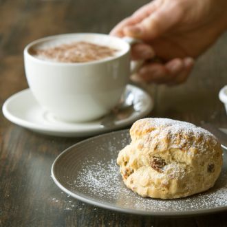 Coffee and scone at Lawlor's of Naas country Kildare