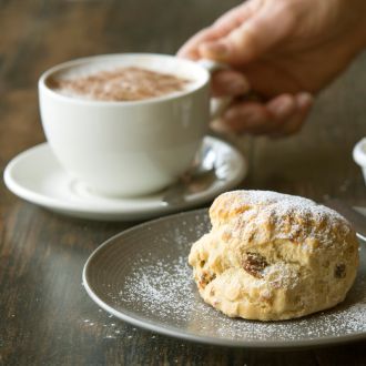 Coffee and scone at LAWLORS of Naas country Kildare