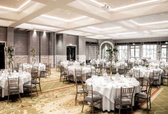 Floral wedding in the ballroom