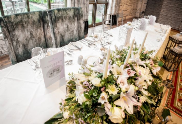 Top table layout in the ballroom