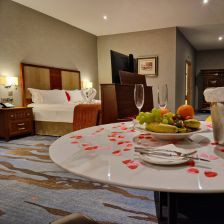 Bedrooms scattered with rose petals