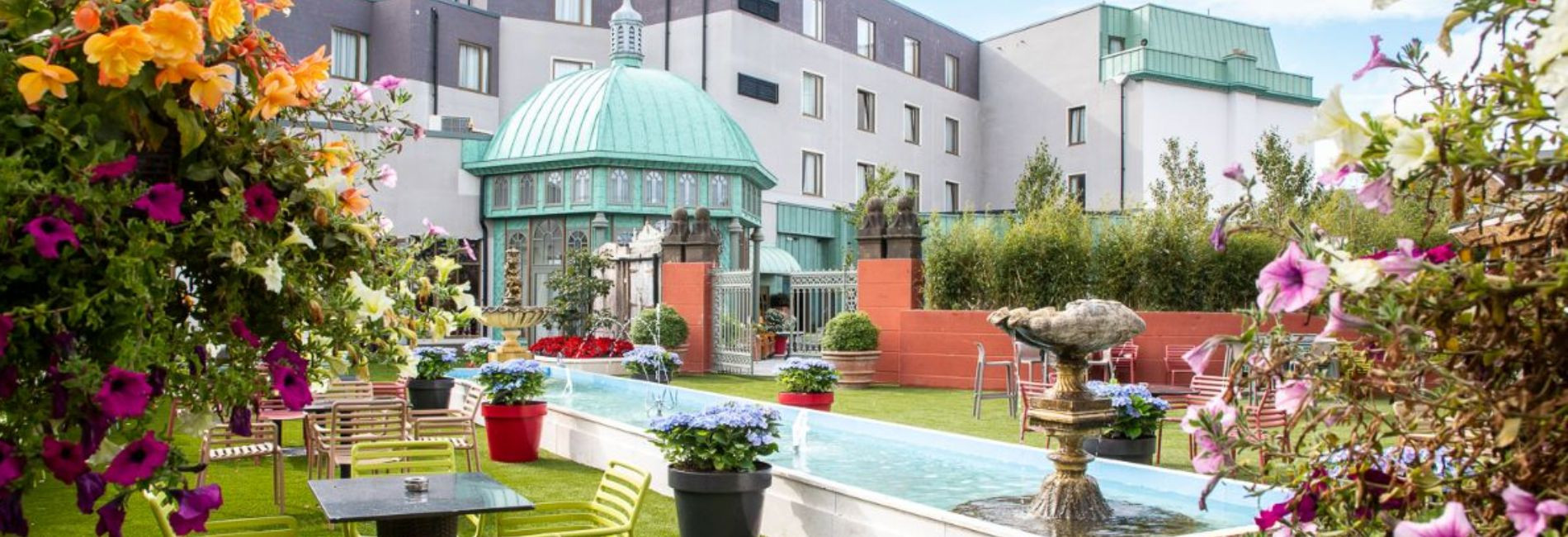 Ballroom garden set for outdoor ceremony